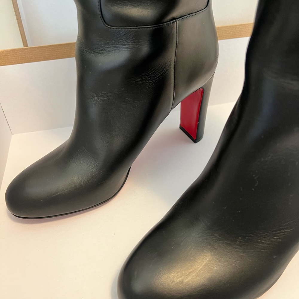 Christian Louboutin Black And Red Loo Botta Boots View 6